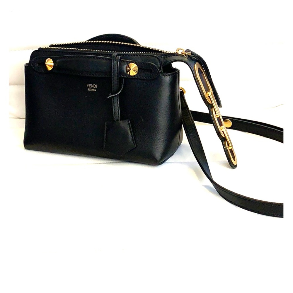 FENDI By The Way Satchel Embellished Leather Mini